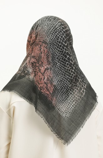 Patterned Scarf 13215-08 Black Onion Peel 13215-08