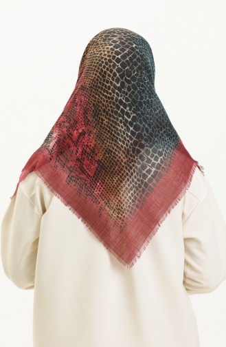 Patterned Scarf 13215-11 Petrol Claret Red 13215-11