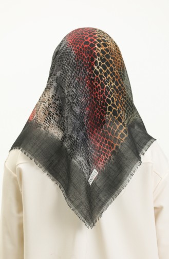 Gemustertes Kopftuch 13215-17 Schwarz-Rot 13215-17