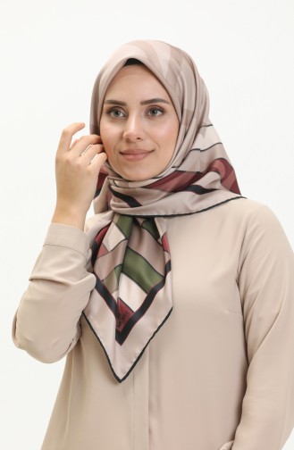 إيشارب تويل منقوش3001-06 أخضر عسكري فيزون 3001-06
