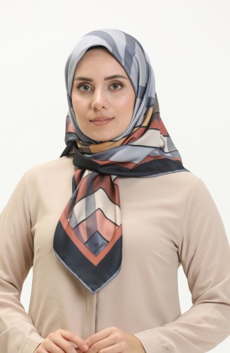 Patterned Twill Scarf 3001-07 Gray Tan 3001-07