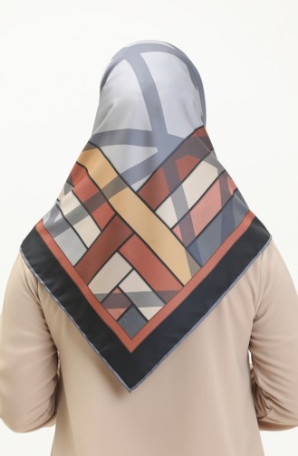 Patterned Twill Scarf 3001-07 Gray Tan 3001-07