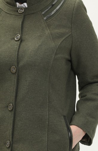 Manteau Cachet Grande Taille 0416-06 Vert Henné 0416-07