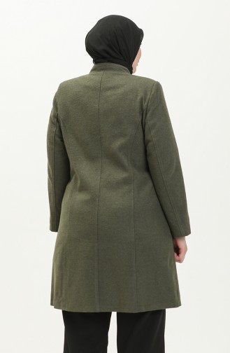 Manteau Cachet Grande Taille 0416-06 Vert Henné 0416-07