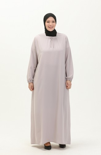 Gray Hijab Dress 8408-1.Gri