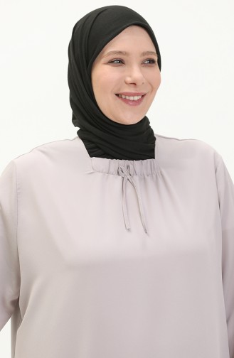 Gray Hijab Dress 8408-1.Gri