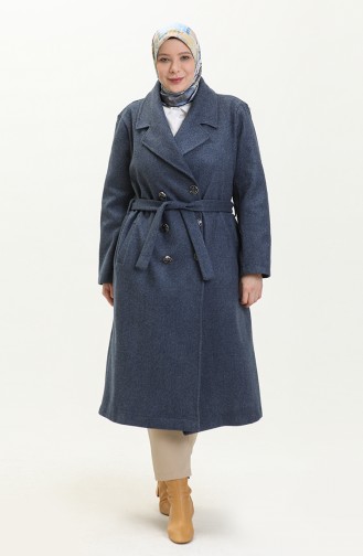 Manteau Grande Taille 5506-06 İndigo 5506-06