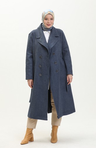 Manteau Grande Taille 5506-06 İndigo 5506-06