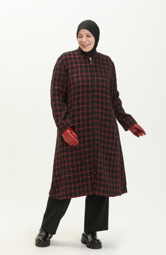 Große Größe Tweed Cape 6065A-01 Weinrot 6065A-01