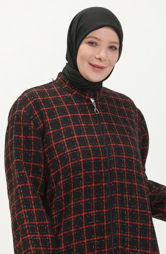 Große Größe Tweed Cape 6065A-01 Weinrot 6065A-01