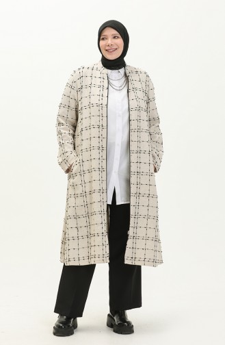 Große Größe Tweed Cape 6065B-01 Creme 6065B-01