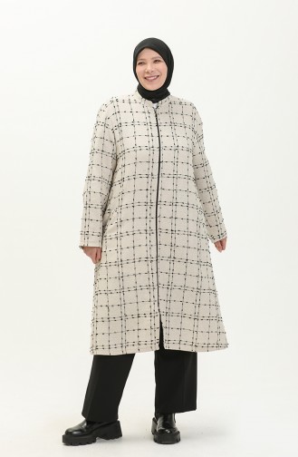 Große Größe Tweed Cape 6065B-01 Creme 6065B-01