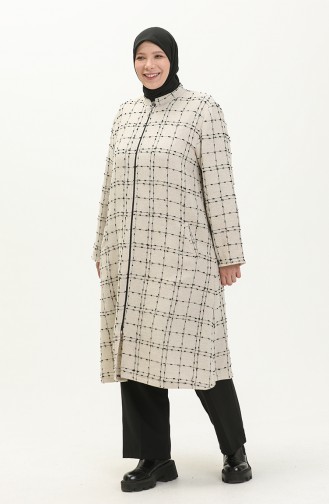 Große Größe Tweed Cape 6065B-01 Creme 6065B-01