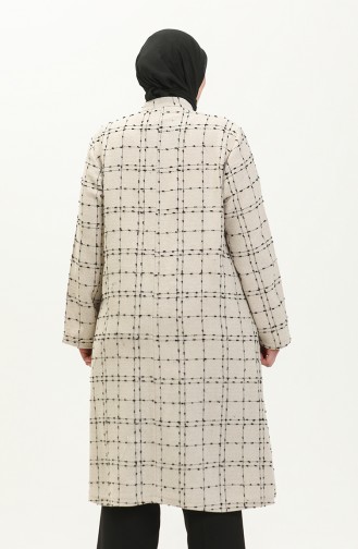 Große Größe Tweed Cape 6065B-01 Creme 6065B-01