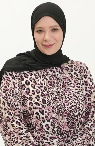 Kadın Buyuk Beden Boydan Spor Tesettur Elbise Uzun Kollu 8408 2 Lila