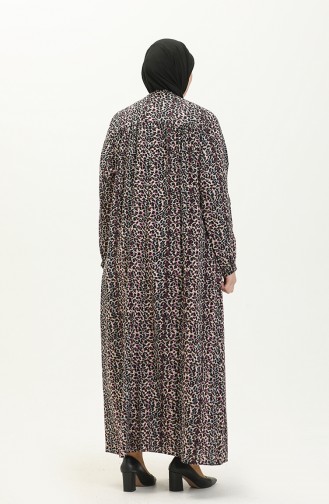 Kadın Buyuk Beden Boydan Spor Tesettur Elbise Uzun Kollu 8408 2 Mor