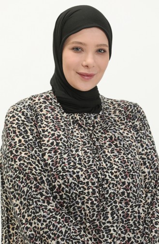 Kadın Buyuk Beden Boydan Spor Tesettur Elbise Uzun Kollu 8408 2 Mürdüm