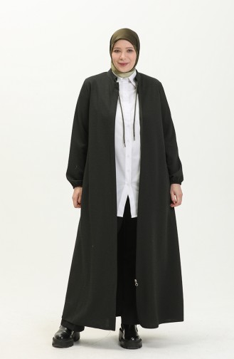 Große Größe Covercoat mit Reißverschluss 3015-01 Khaki-Grün 3015-01