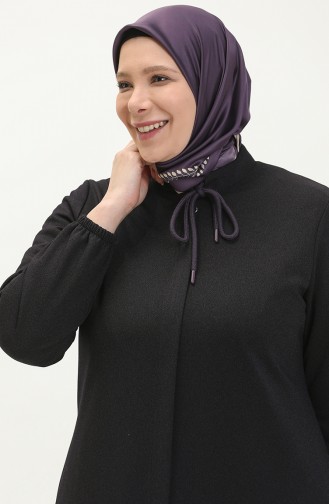 Earthquake Solidarity Mobilization - Plus Size Zippered Topcoat 3015-02 Plum 3015-02