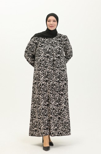 Schwarz Hijab Kleider 8226.Siyah