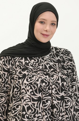 Schwarz Hijab Kleider 8226.Siyah
