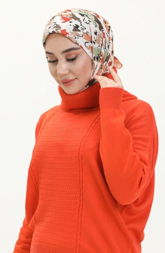 Degaje Yaka Triko Kazak 6346-04 Oranj