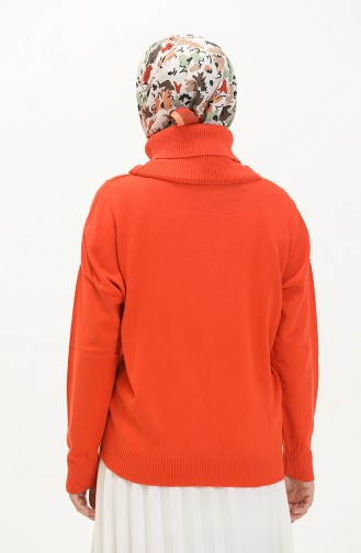 Degaje Yaka Triko Kazak 6346-04 Oranj