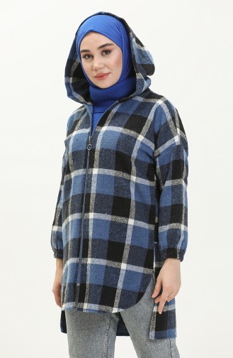 Kapüşonlu Tunik 0011-02 İndigo Siyah