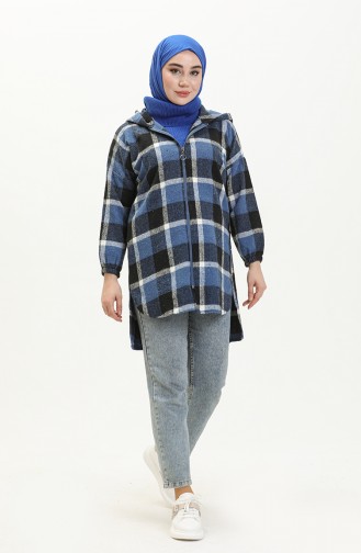 Hooded Tunic 0011-02 Indigo Black 0011-02