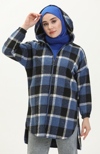 Kapüşonlu Tunik 0011-02 İndigo Siyah