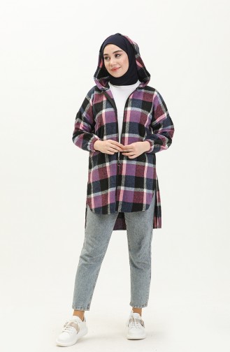 Kapüşonlu Tunik 0011-03 Siyah Pembe