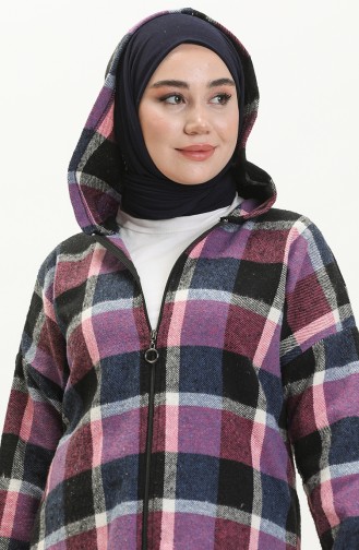 Tunika mit Kapuze 0011-03 Schwarz-Pink 0011-03