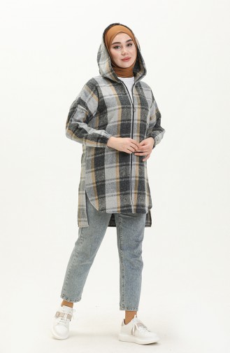 Hooded Tunic 0011-04 Black Gray 0011-04