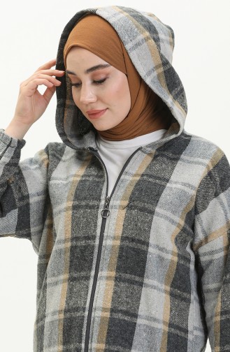 Hooded Tunic 0011-04 Black Gray 0011-04