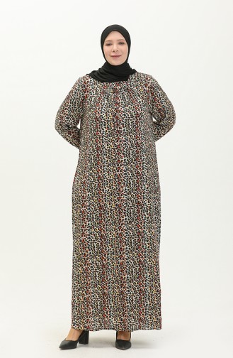 Orange Hijab Kleider 8408-2.TURUNCU