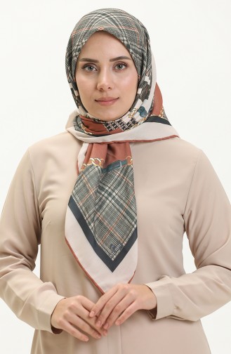 Gemustertes Soft Kopftuch 1007-07 Tabak-Beige 1007-07