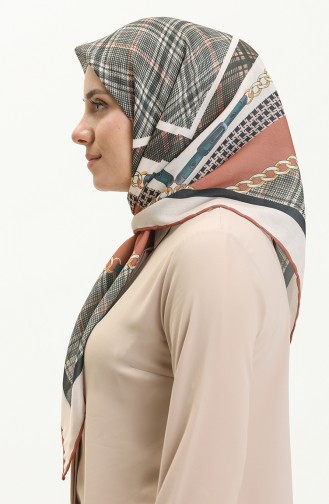 Gemustertes Soft Kopftuch 1007-07 Tabak-Beige 1007-07