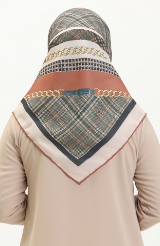 Gemustertes Soft Kopftuch 1007-07 Tabak-Beige 1007-07