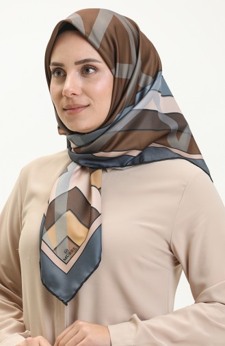 إيشارب تويل منقوش  3001-13 رمادي بني 3001-13