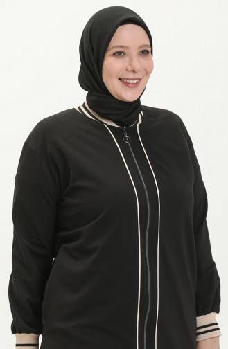 Ensemble Survêtement Triple Grande Taille 6000-11 Noir Beige 6000-11