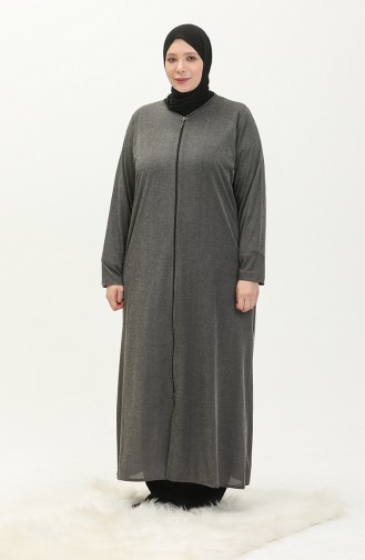 Light Black İslamitische Jurk 7128.FÜME