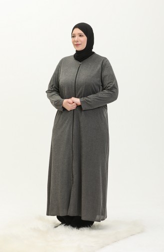 Light Black İslamitische Jurk 7128.FÜME