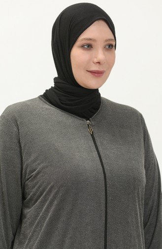 Light Black İslamitische Jurk 7128.FÜME