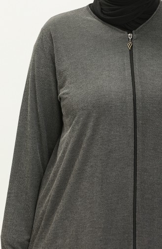 Light Black İslamitische Jurk 7128.FÜME