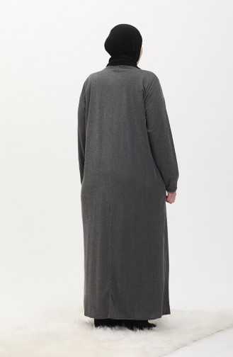 Light Black İslamitische Jurk 7128.FÜME