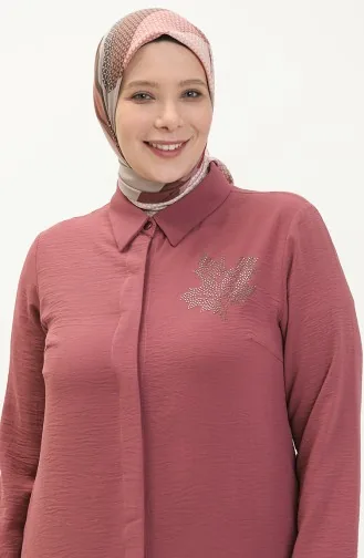 Beige-Rose Tunikas 8171.GÜL KURUSU