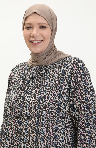 فستان نيلي 8408-2.İNDİGO