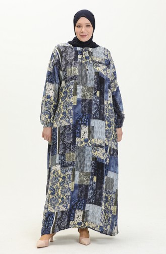 Indigo Hijab Kleider 8408.İNDİGO