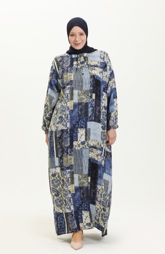 Indigo Hijab Kleider 8408.İNDİGO