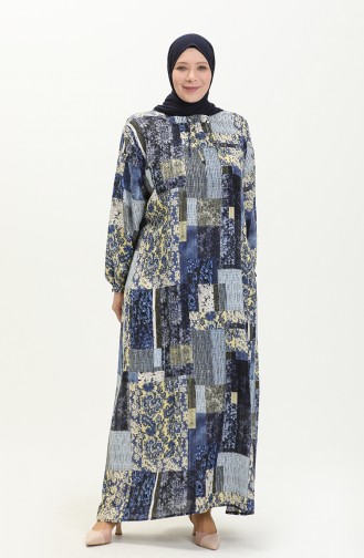 Indigo Hijab Kleider 8408.İNDİGO